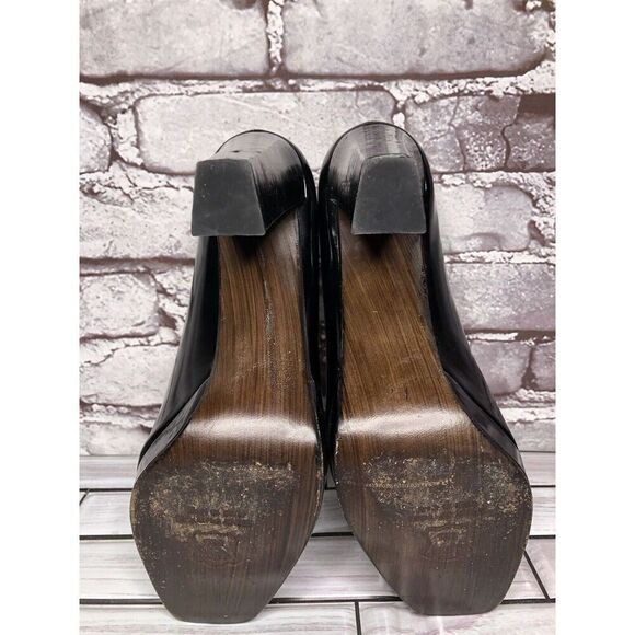 Stuart Weitzman Patent Leather Black Platform Peep Toe Heels Women sz 8.5M US/39 - Picture 15 of 16